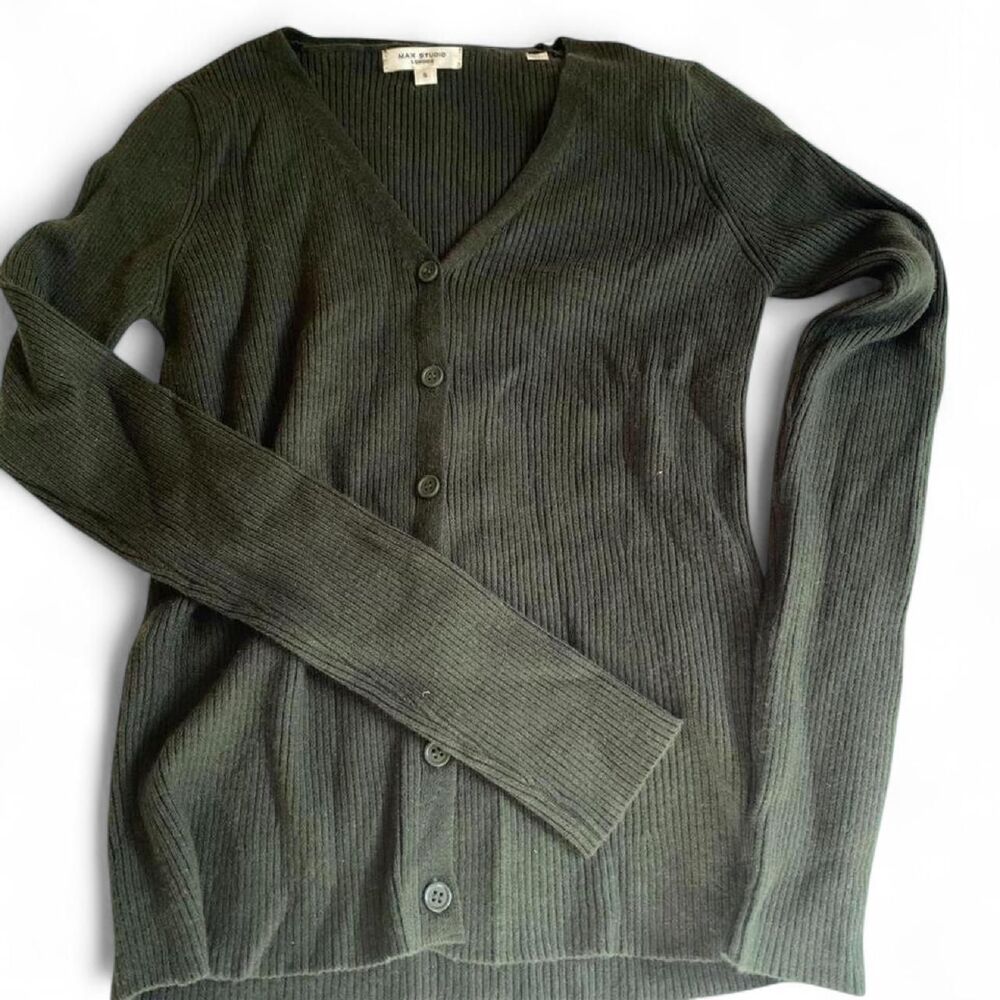 Max-studio Women's Green and Khaki Cardigan
